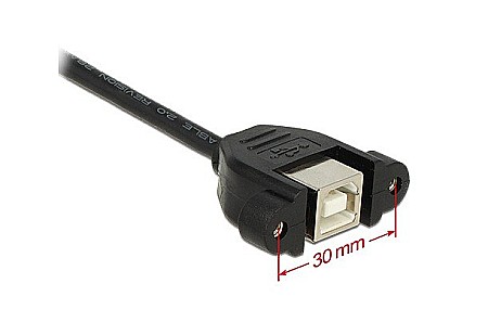 Cablu extensibil USB 2.0 tip B, mama tata, 30cm cu suport prindere [1]