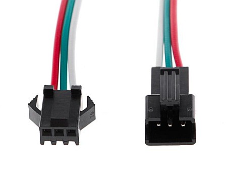 Cabluri si conectori - Cablu SM JST 3 pini, mufa mama-tata 15cm (set 5 bucati)