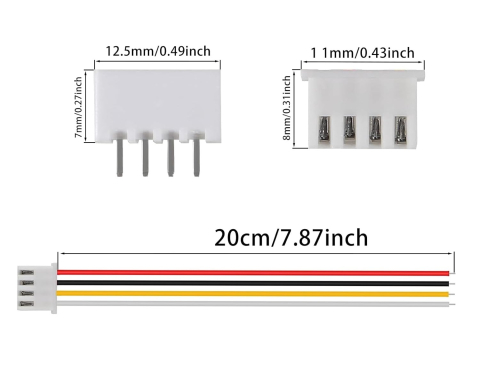 Cablu XH2.54 4P 26AWG pentru balansare acumulatori 3S, mufa mama-tata, 20cm [3]