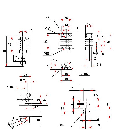Cap printare imprimanta 3D Creality CR-10 24V, duza 0.4mm [2]