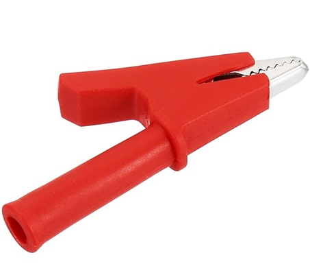 Aparate de masura si testare - Cleste crocodil izolat ROSU 6cm