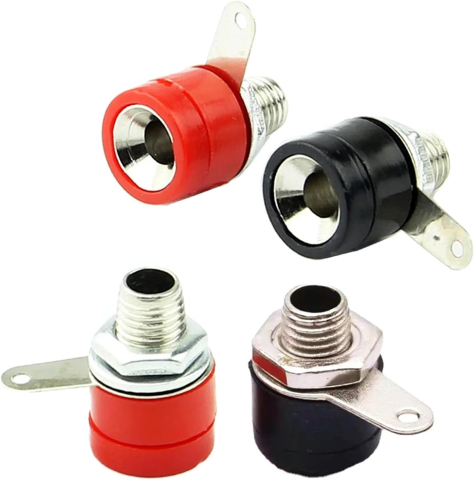 Conector banana mama 4mm, 6A, 125V AC, rosu/negru [1]