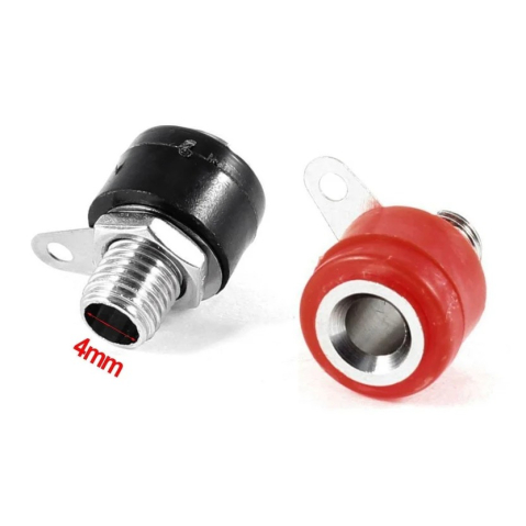 Conector banana mama 4mm, 6A, 125V AC, rosu/negru [2]