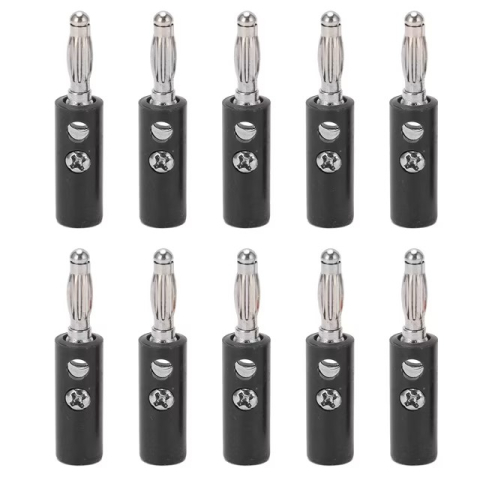 Conector banana tata 4mm, negru, 6A, 125V AC