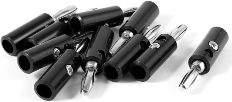Conector banana tata 4mm, negru, 6A, 125V AC [1]