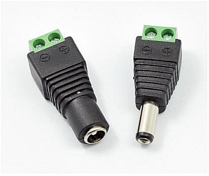 Cabluri si conectori - Set 2 conectori alimentare DC jack, mufa mama-tata, 5.5*2.1mm