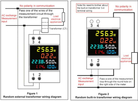 Contor energie electrica D52-2066 LCD color, 40-300V, 100A 99999kwh [3]