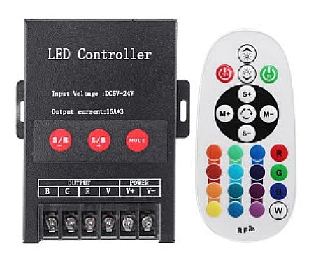 Panouri led si accesorii - Controler LED RGB 30A DC 5-24V 3x10A cu telecomanda