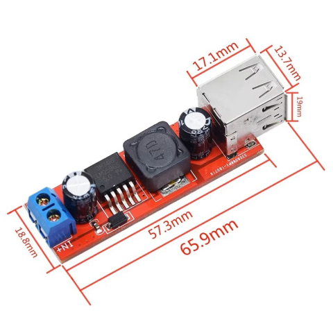 Convertor DC-DC step-down, 6-40V la 5V, 3A, dual USB-A [3]