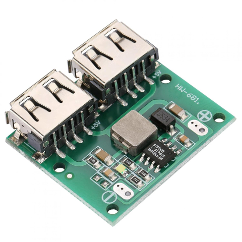 Convertoare DC-DC - Convertor DC-DC step-down HW-681, 6-26V la 5.2V, 3A, 2x USB-A