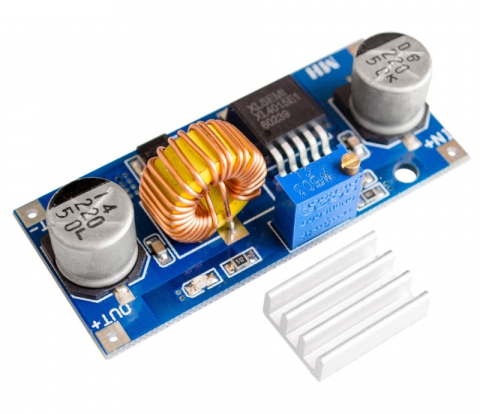 Convertoare DC-DC - Convertor DC-DC step-down XL4015, 4-38V la 1.25-36V, 5A, cu radiator