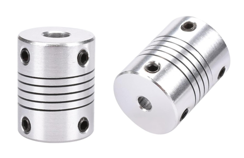 Cuplaj flexibil 3x8mm din aluminiu, gri, 19x25mm [2]