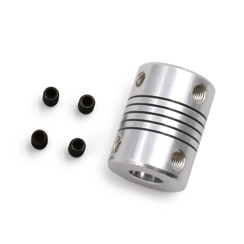 Cuplaj flexibil 3x8mm din aluminiu, gri, 19x25mm