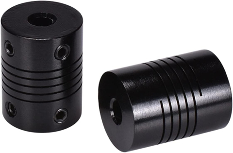 Piese mecanice - Cuplaj flexibil 5x5mm din aluminiu, negru, 19x25mm