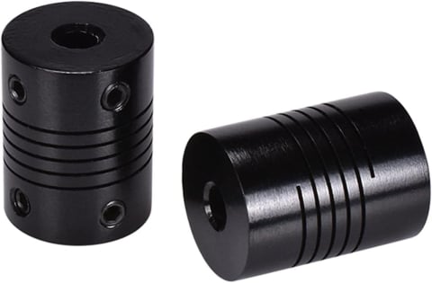 Cuplaj flexibil 5x8mm din aluminiu, negru, 19x25mm