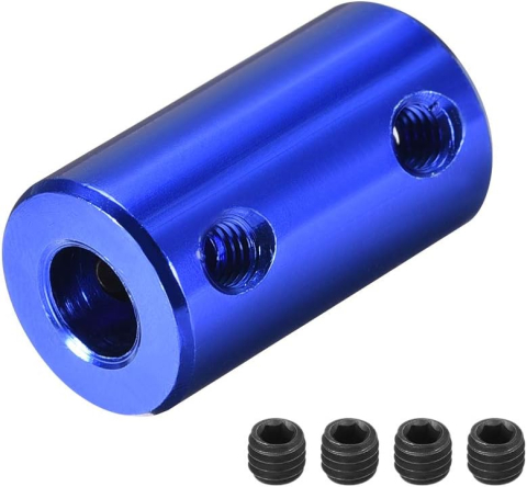 Cuplaj rigid 5x5mm din aluminiu, albastru, 14x25mm