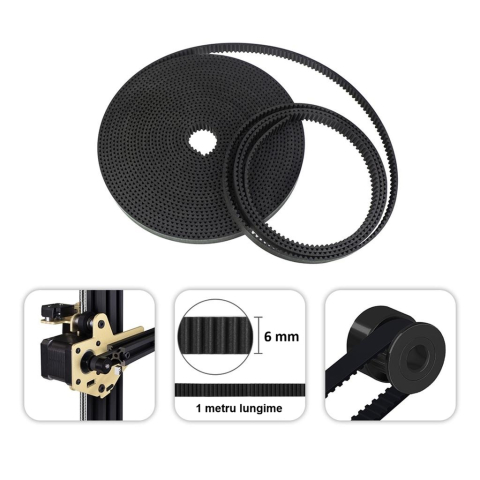 Curea deschisa GT2 6mm, pas 2mm, lungime 1m, imprimanta 3D [2]