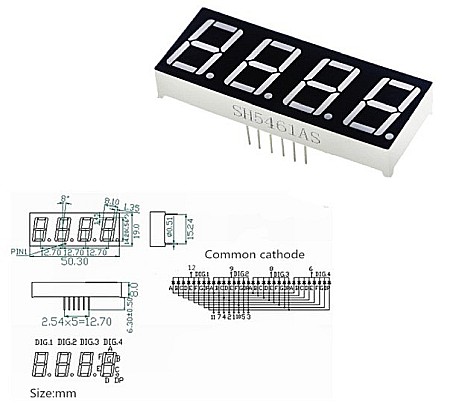 Digit 4 bit catod comun 0.56" [1]
