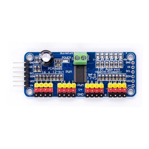 Driver PWM pentru servomotoare, 12-bit pe 16 canale, PCA9685, interfata I2C, Arduino [1]