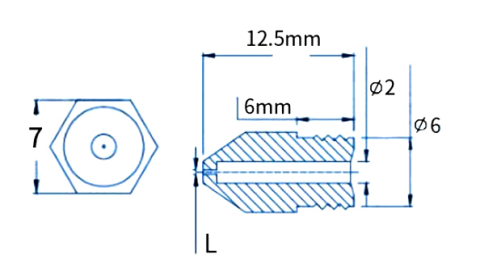 Duza imprimanta 3D V6, 0.3mm, filament 1.75mm, filet M6, hexagon 7mm, otel inoxidabil [3]