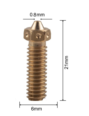 Duza imprimanta 3D Volcano, 0.8mm, filament 1.75mm, filet M6, hexagon 7mm, alama [1]