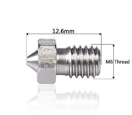 Duza inox 0.4mm, filament 1.75mm M6 hexagon 7mm imprimanta 3D