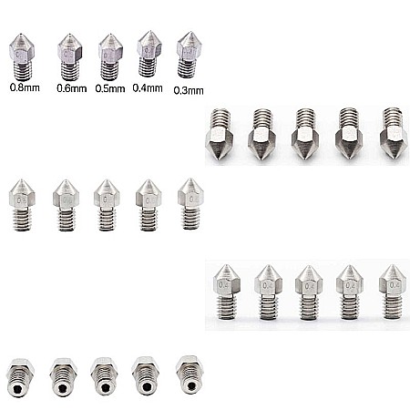 Duza inox 0.4mm, filament 1.75mm M6, lungime filet 7mm imprimanta 3D [3]