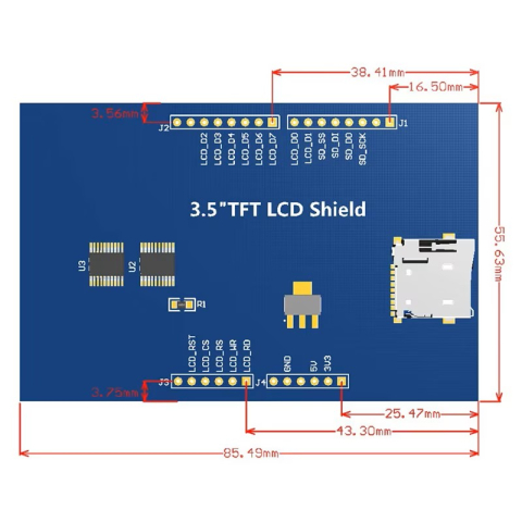 Display TFT LCD tactil 3.5 inch ILI9486, 480x320, pentru Arduino UNO/Mega [3]