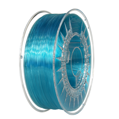 Filamente 3D - Filament PETG albastru transparent 1.75mm, 1kg, Devil Design, imprimantă 3D