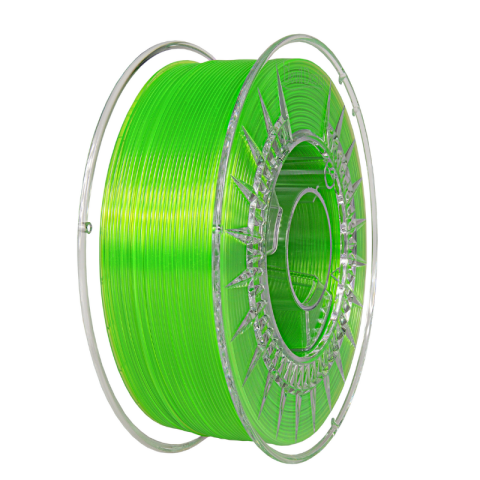 PET-G - Filament PETG verde aprins transparent 1.75mm, 1kg, Devil Design, imprimantă 3D
