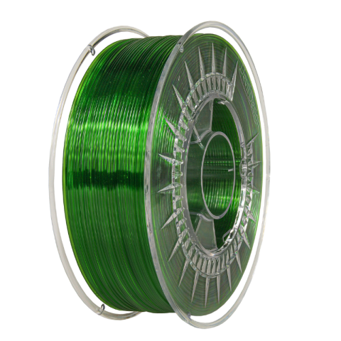Filament PETG verde transparent 1.75mm, 1kg, Devil Design, imprimantă 3D
