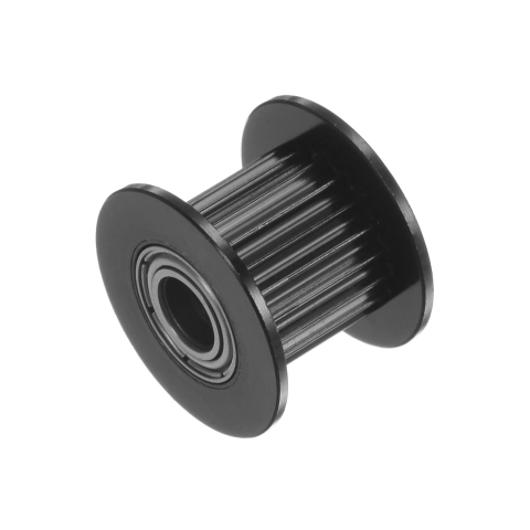 Fulie dintata GT2 cu rulment, 20 dinti, gaura 5mm, curea 10mm, aluminiu, negru