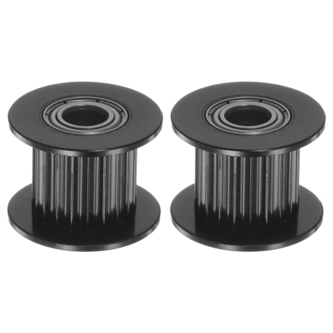 Fulie dintata GT2 cu rulment, 20 dinti, gaura 5mm, curea 10mm, aluminiu, negru [1]