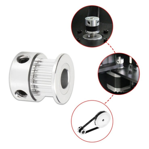 Fulie GT2 20 dinti, gaura 8mm, curea 10mm, aluminiu, imprimanta 3D [3]