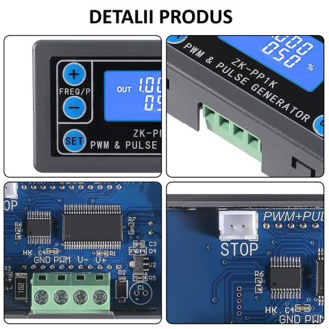 Generator semnal PWM ZK-PP1K 3.3-30V, 1Hz-150kHz, puls reglabil, afisaj LCD [1]