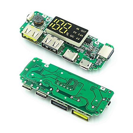 Incarcator cu dublu USB 5V 2.4A cu led pentru PowerBank acumulatori 18650 [2]