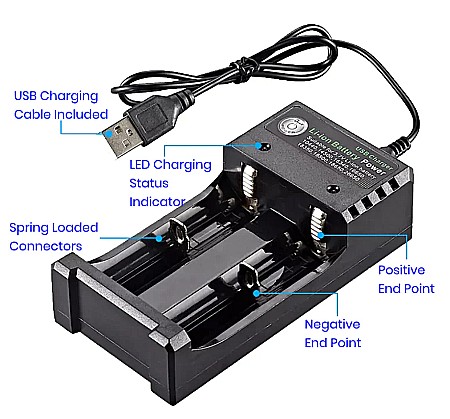 Incarcator USB cu 2 sloturi 3,7V 18650, 14500 baterie litiu-ion [2]