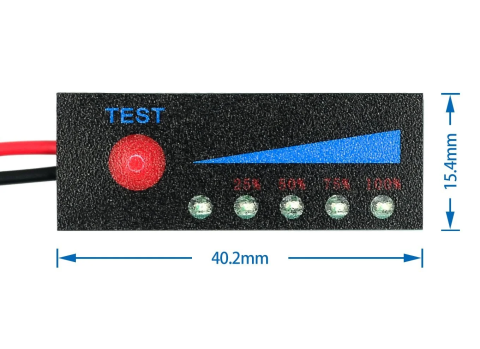 Indicator nivel acumulator Li-Ion 3S, 5 LED-uri, cu buton si oprire automata [1]