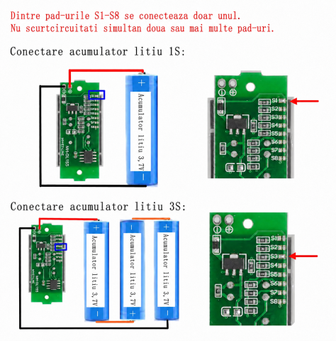 Indicator nivel acumulator Litiu 18650 1S / 2S / 3S / 4S / 5S / 6S / 7S [4]