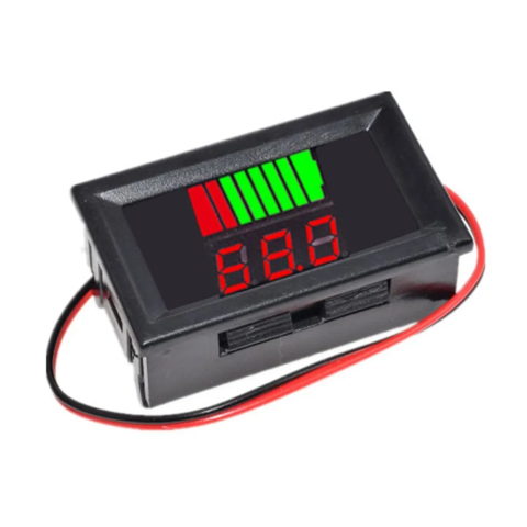 Indicator nivel baterie 24V cu voltmetru LED, pentru montaj in panou [2]
