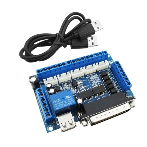 Componente CNC - Interfata CNC Mach3 cu port paralel DB25, 5 axe, pentru drivere motoare pas cu pas