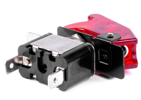 Intrerupator auto tip toggle ASW-07D, 12V, 20A, 3 pini, LED rosu si capac de protectie [2]