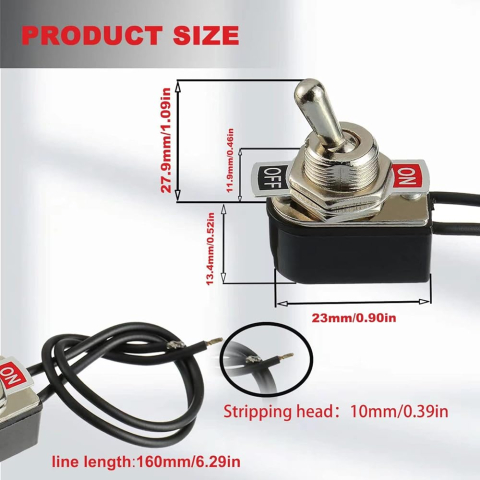 Intrerupator/comutator, ON/OFF, 250V AC, 3A [1]