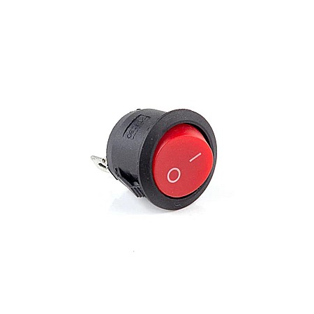 Componente Arduino - Intrerupator rotund KCD 15mm 2 Pin, rosu, ON / OFF, 3A/250V AC (set 2 buc)