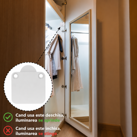 Intrerupator usa dulap pentru iluminare automata, AC 250V, alb, cu suruburi [4]