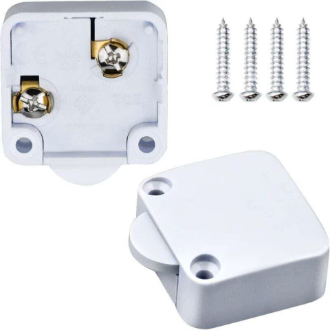 Intrerupatoare - Intrerupator usa dulap pentru iluminare automata, AC 250V, alb, cu suruburi