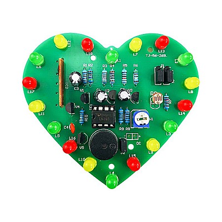 Kit DIY lumini DC 5V forma inima, cu suport baterii 3xAA [1]