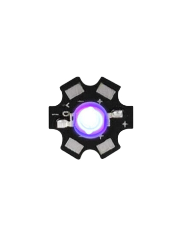 LED de mare putere 5W cu lumina violet, 395–400 nm, suport aluminiu [1]