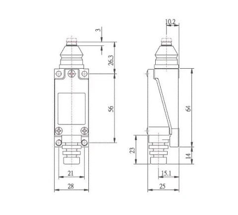 Limitator de cursa ME-8111 cu piston, 1NO+1NC, 5A, 250V AC [4]