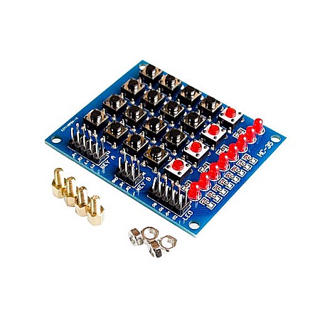 Module atasabile Arduino - Matrice Tastatura butoane 4x4, 8 LEDuri